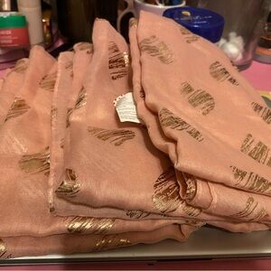 NWT, Claire’s Lot of 3 Pink W/ Gold Hearts Valentine’s Day Scarf Great Gift